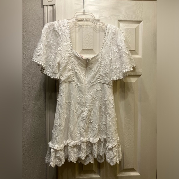Showpo Fancy A Spritz Dress In White Embroidery Mini Dress - Picture 10 of 11
